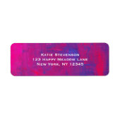Magenta en Blue Abstract schilderen Etiket (Voorkant)