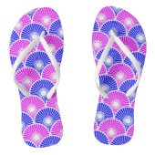 Magenta en Blue Chinese Semi Circle Wave Pattern Teenslippers (Voetbed)
