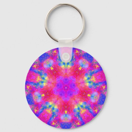Magenta en Blue Mandala Sleutelhanger (Voorkant)