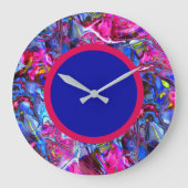 Magenta en Blue Swirl Modern Wall klok (Voorkant)