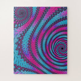 Magenta en Cyaan Spiral Legpuzzel