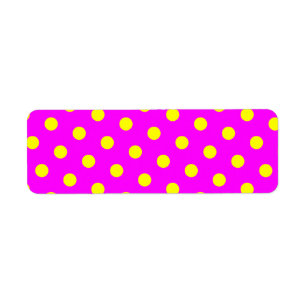 Magenta en Gele Stippen Etiket