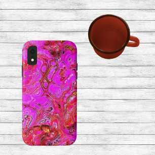 Magenta en hotroze roze koffertas met opening tas iPhone XR hoesje