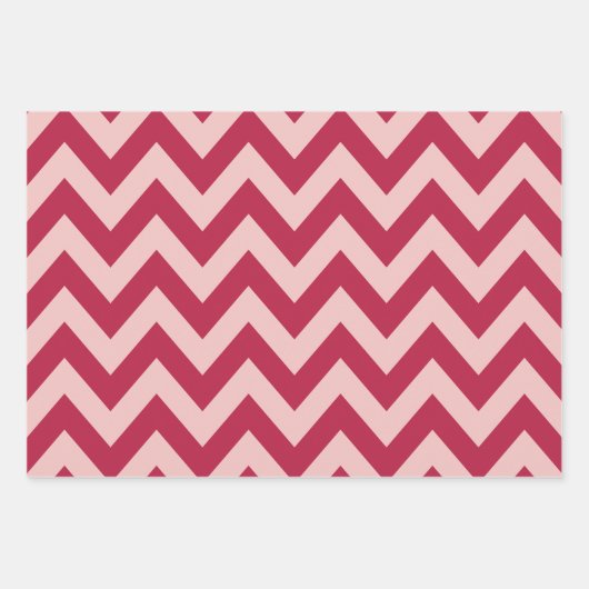 magenta en perzikchevron inpakpapier vel (Voorkant)