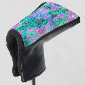 magenta en Royal Blue Garden Flowers Golfheadcover (3/4 voorkant)