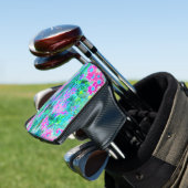 magenta en Royal Blue Garden Flowers Golfheadcover (Insitu)