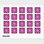 Magenta en Roze Bogen 21e Verjaardag Custom Name V Vierkante Sticker (Vel)