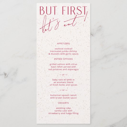 Magenta- en textuurmenu Modern minimal Menu (Voorkant)