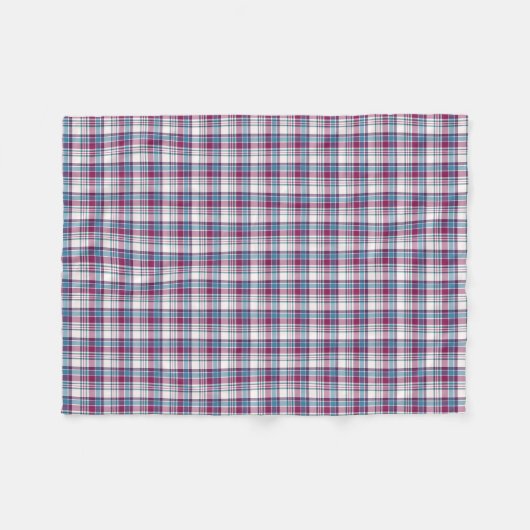 Magenta en Turquoise Blue Plays Pattern Fleece Deken (Voorkant (Horizontaal))