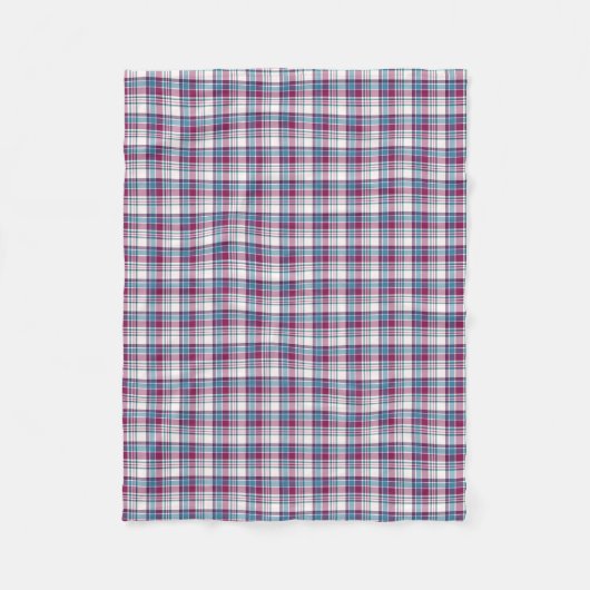 Magenta en Turquoise Blue Plays Pattern Fleece Deken (Voorkant)