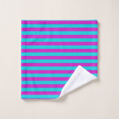 Magenta- en Turquoise Stripes Bad Handdoek (Wasdoekje)