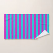 Magenta- en Turquoise Stripes Bad Handdoek (Handdoek)