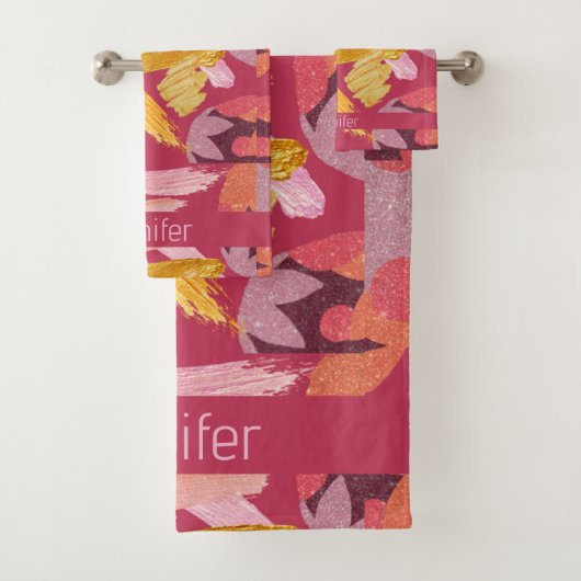 Magenta et Abstrait or vibrants (En situation)