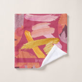 Magenta et Abstrait or vibrants (Gant de toilette)