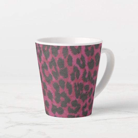 Magenta et Latte Mug Empreinte de léopard noir (Angle droit)