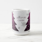 Magenta Festif Arbre de Noël Café Mug (Centre)