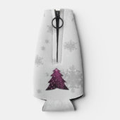 Magenta Festif Arbre de Noël Glacière de bouteille (Dos)