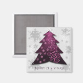 Magenta Festive kerstboom Magnet Magneet (Voorkant / Achterkant)