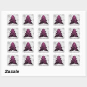 Magenta Festive kerstboom Sticker (Vel)
