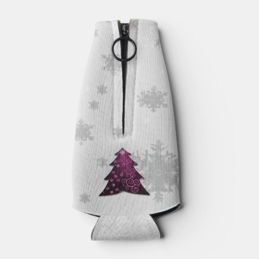 Magenta Festive kerstboomfles Koelaar Flesjeskoeler (Achterkant)