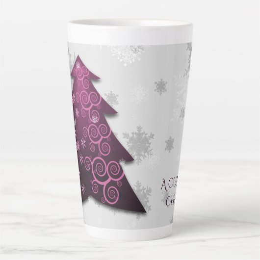 Magenta Festive kerstboomlatte Mok (Voorkant)