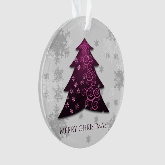 Magenta Festive-Ornament voor kerstbomen Ornament (voorkant)