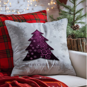 Magenta Festive-Sierkussen voor kerstbomen Kussen