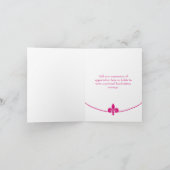 Magenta Fleur de Lis Foto Weddenschap Hartelijk da Bedankkaart (Binnen)