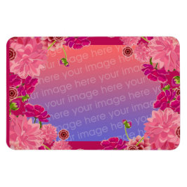 Magenta floral foto magneet