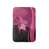 Magenta Floral Pattern Badmat (Voorkant Verticaal)