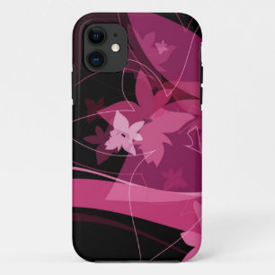 Magenta Floral Pattern iPhone 11 Hoesje