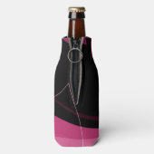 Magenta Floral Pattern Flesjeskoeler (Fles Achterkant)
