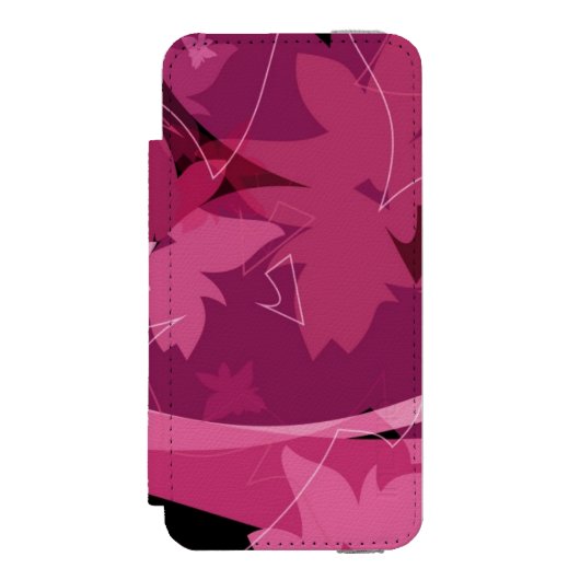 Magenta Floral Pattern Incipio iPhone Portemonnee Hoesje (Voorkant Agenda)