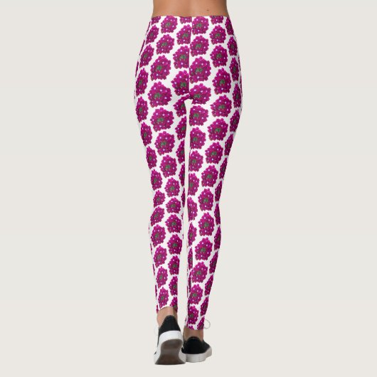 Magenta Floral Pattern Leggings (Achterkant)