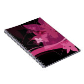 Magenta Floral Pattern Notitieboek (Rechterzijde)