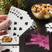 Magenta Floral Pattern Pokerkaarten (Insitu)