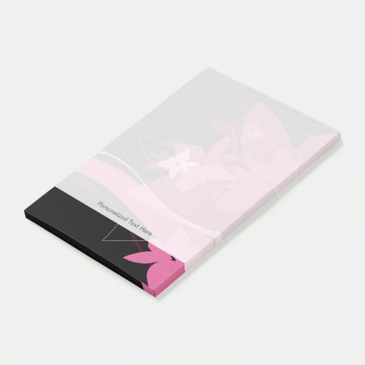 Magenta Floral Pattern Post-it® Notes (Schuin)