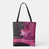 Magenta Floral Pattern Tote Bag (Achterkant)