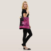 Magenta Floral Pattern Tote Bag (Op model)