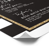 Magenta Floral Stripes Signature Drink Wedding Poster (Hoek)