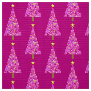 Magenta florale moderne kerstboom stof
