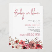 Magenta Flowers Baby in Bloom Baby shower Kaart (Voorkant / Achterkant)