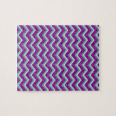 Magenta Folie en Blauwgroen ZigZag Patroon Legpuzzel (Horizontaal)