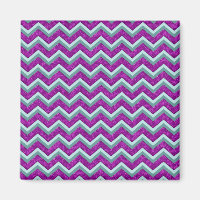 Magenta Folie en Blauwgroen ZigZag Patroon