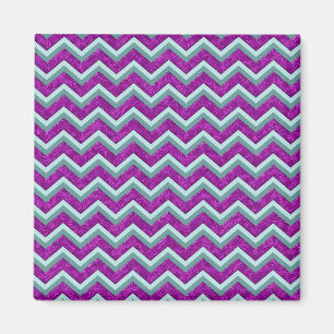 Magenta Folie en Blauwgroen ZigZag Patroon Magneet