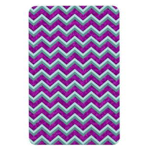 Magenta Folie en Blauwgroen ZigZag Patroon Magneet