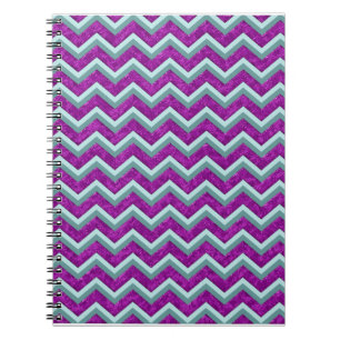 Magenta Folie en Blauwgroen ZigZag Patroon Notitieboek