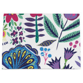 Magenta Folk Art Floral Pattern Groot Cadeauzakje (Voorkant)