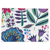 Magenta Folk Art Floral Pattern Groot Cadeauzakje (Achterkant)