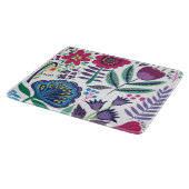 Magenta Folk Art Floral Pattern Snijplank (Hoek)